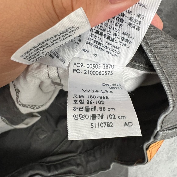 Levis 505 Jeans Mens 34x34 Gray Wash Denim Regular Fit Straight Casual - Picture 10 of 11